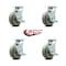 Service Caster 6 Inch Thermoplastic Rubber Swivel Caster Set with Roller Bearings and Brake SCC SCC-30CS620-TPRRF-TLB-4 - alternate 5